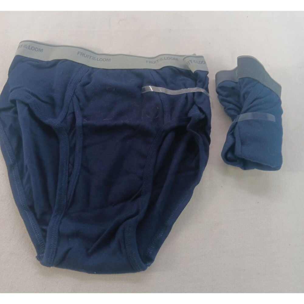 Fruit of the Loom Premium Cotton Mens Briefs Size L Blue 2 Pair